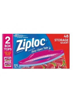 Ziploc® 1 Quart Double Zipper Storage Bags 48/BX